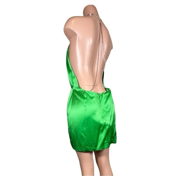 Retrofete Anahita Green Mini Rhinestone Dress SZ XL $399 - Picture 7 of 16
